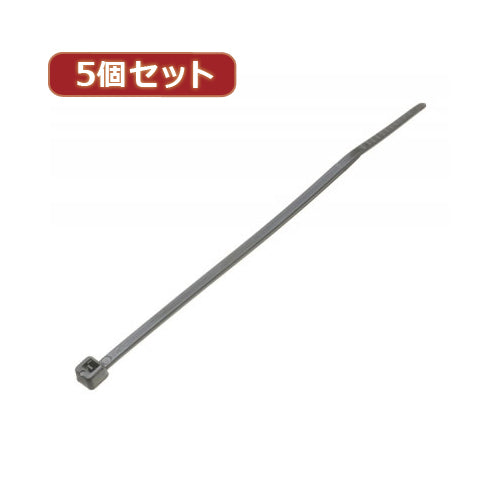 YAZAWA 5個セット耐候性束ねるバンド 200mm 黒 20本入  FTW200K20X5