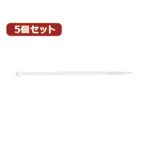 YAZAWA 5個セット束ねるバンド 75mm 白 110本入  FTC75W110X5