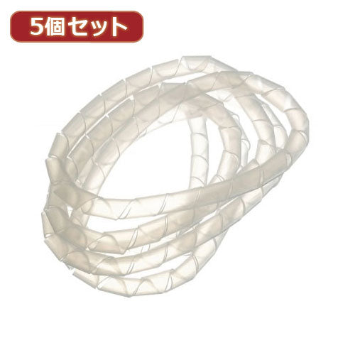 YAZAWA 5個セットまとめるチューブ 内径:12mm 白 1.5m  FCT12WX5