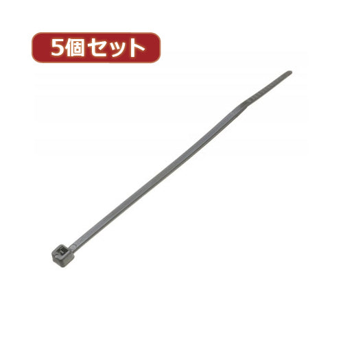 YAZAWA 5個セット耐候性束ねるバンド 150mm 黒 20本入  FTW150K20X5