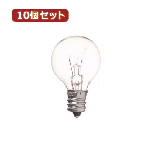 YAZAWA 10個セット ベビーボール球10WクリアE12 G301210CX10
