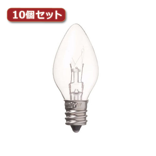 YAZAWA ローソク球 C7 E12 7W クリア10個セット C71207CX10