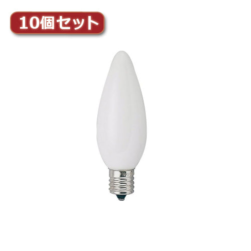YAZAWA シャンデリア球 C32 E12 25W ホワイト10個セット C321225WX10