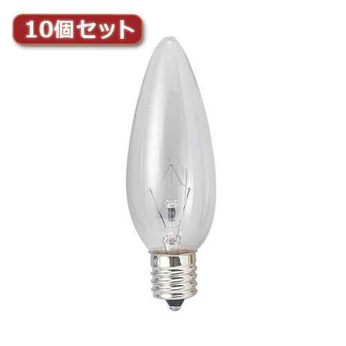 YAZAWA シャンデリア球 C32 E12 25W クリア10個セット C321225CX10