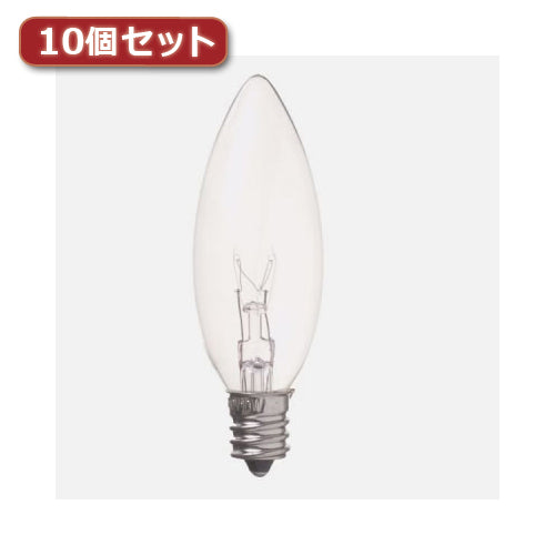 YAZAWA ローソク球 C26 E12 10W クリア10個セット C261210CX10