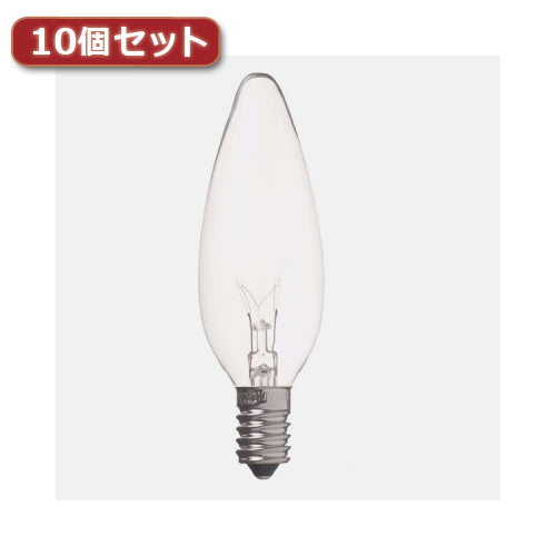 YAZAWA シャンデリア球 C32 E14 10W クリア10個セット C321410CX10