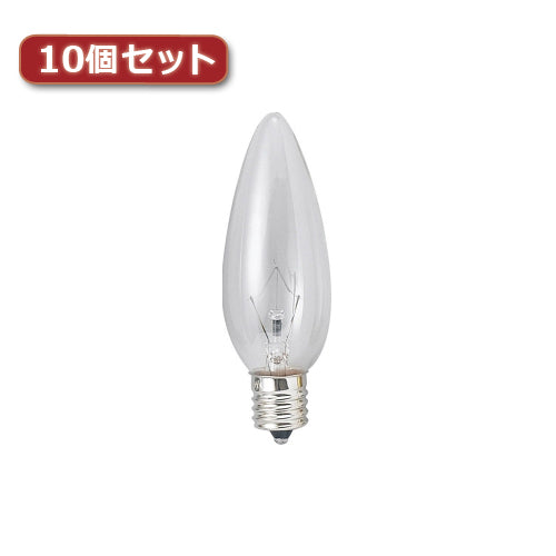 YAZAWA シャンデリア球 C32 E14 25W クリア10個セット C321425CX10