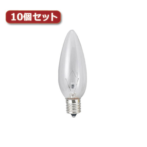 YAZAWA シャンデリア球 C32 E14 40W クリア10個セット C321440CX10