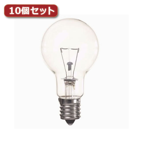 YAZAWA 省エネクリプトンランプ P45 E17 75W形 クリア10個セット P451768CX10