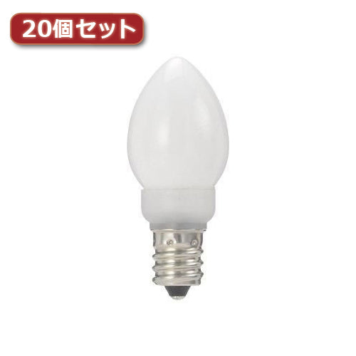 YAZAWA ローソク形LEDランプ電球色E12ホワイト20個セット LDC1LG23E12WX20