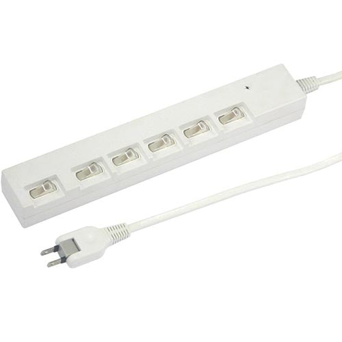 YAZAWA 10個セット横差し個別スイッチ付節電タップ  Y02YBKS662WHX10