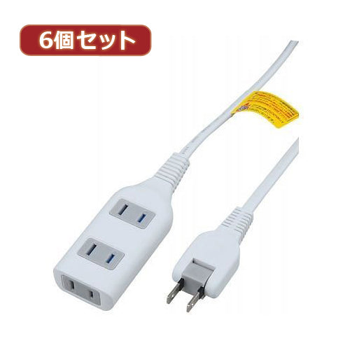 YAZAWA 6個セット耐トラ付タップ3個口  Y02S3010WHX6