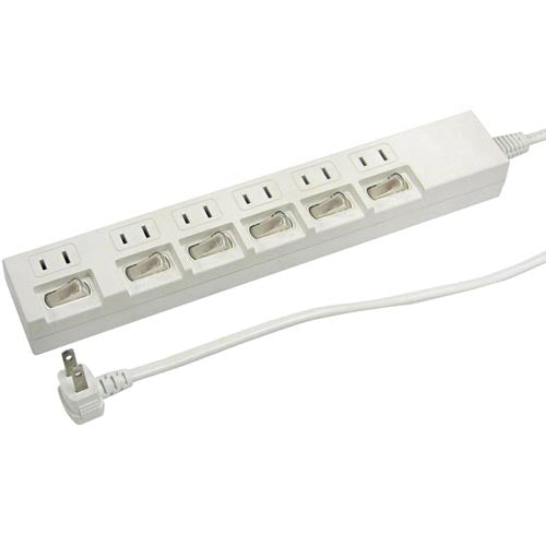 YAZAWA 10個セット個別スイッチ付節電タップ  Y02662WHX10