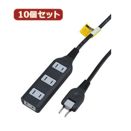 YAZAWA 10個セット耐トラ付タップ4個口  Y02S403BKX10
