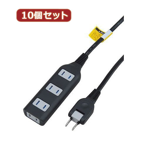 YAZAWA 10個セット耐トラ付タップ4個口  Y02S401BKX10