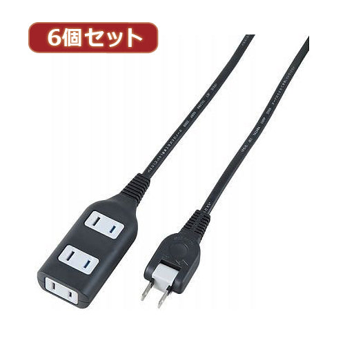 YAZAWA 6個セット耐トラ付タップ3個口  Y02S305BKX6