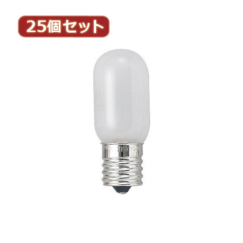YAZAWA 25個セット ナツメ球20Wホワイト口金E17 T201720WX25
