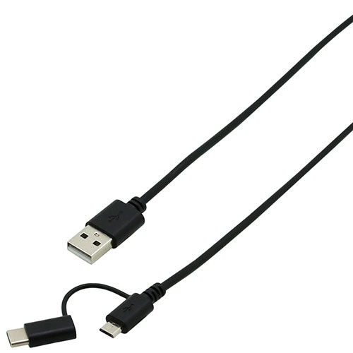 BAUT 変換コネクタ付2Wayケーブル 2A 1.0m BK BUS2W100BK
