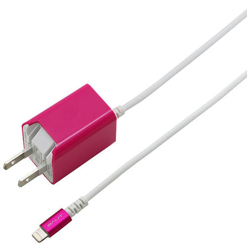 BAUT AC充電器Lightningアルミナイロン2.4A2.5mスリムP BACLAN2425SP