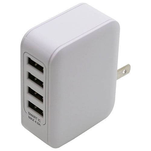 BAUT 4台同時充電4.8ASmartIC対応AC充電器WH BACT4U48SIWH