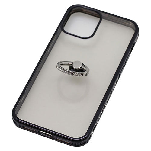 BAUT iPhone 12 mini用リング付ケースラインストーンBK BJI2002BK