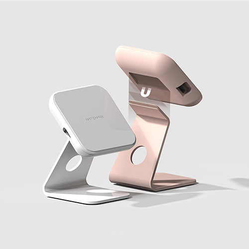 STAND:ON 2WAYミニワイヤレス充電器 ピーチベージュ WS-STAND-PB