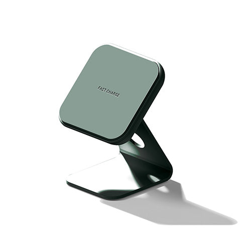 STAND:ON 2WAYミニワイヤレス充電器 ヘイジーグリーン WS-STAND-HG