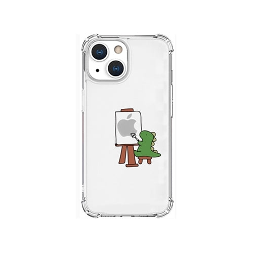 AKAN ソフトタフケース for iPhone 13 mini おしごとザウルス―画家 グリーン AK20944i13MN