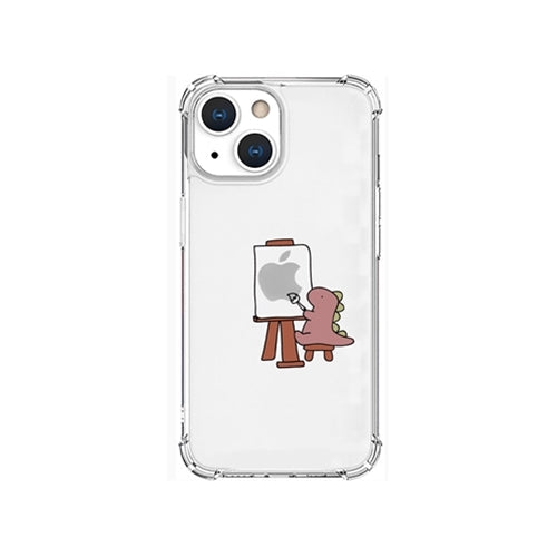 AKAN ソフトタフケース for iPhone 13 mini おしごとザウルス―画家 ピンク AK20945i13MN