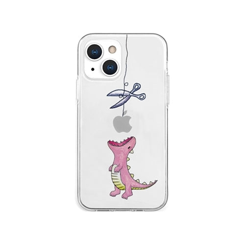 AKAN ソフトクリアケース for iPhone 13 mini はらぺこザウルス ピンク AK20951i13MN