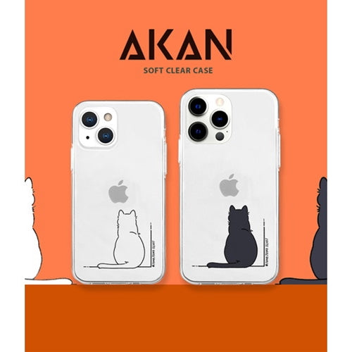 AKAN ソフトクリアケース for iPhone 13 mini SIRONEKO AK20964i13MN