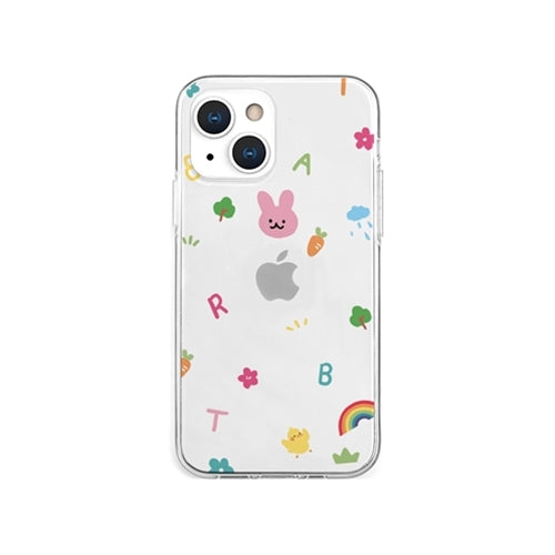AKAN ソフトクリアケース for iPhone 13 mini ピンクウサギ  AK20968i13MN
