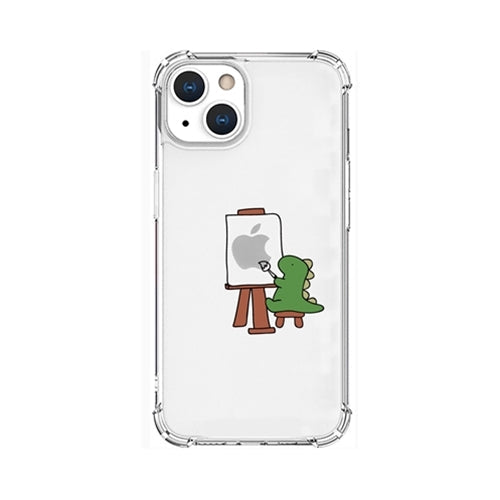 AKAN ソフトタフケース for iPhone 13 おしごとザウルス―画家 グリーン AK20971i13