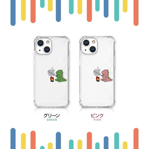 AKAN ソフトタフケース for iPhone 13 たき火 グリーン AK20975i13