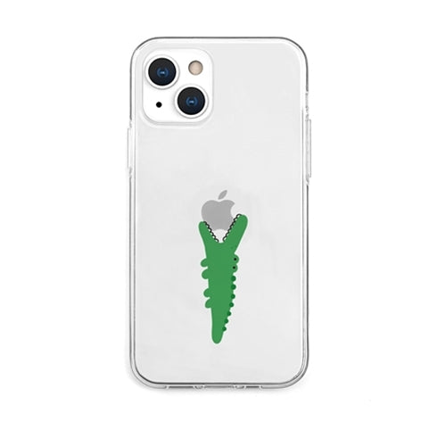 AKAN ソフトクリアケース for iPhone 13 ワニ AK20983i13