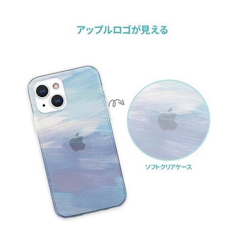 AKAN ソフトクリアケース for iPhone 13 ピンクパステル AK20984i13