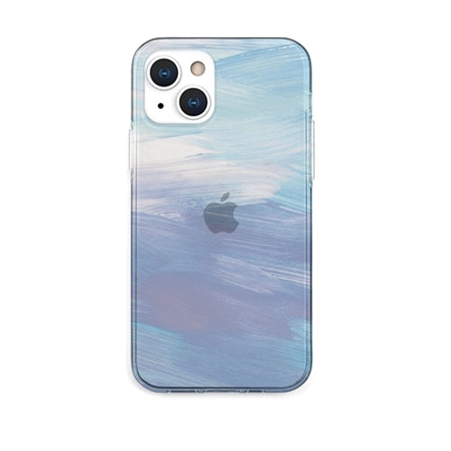 AKAN ソフトクリアケース for iPhone 13 ブルーパステル AK20985i13
