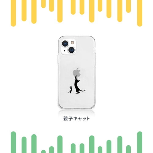 AKAN ソフトクリアケース for iPhone 13 親子キャット AK20990i13