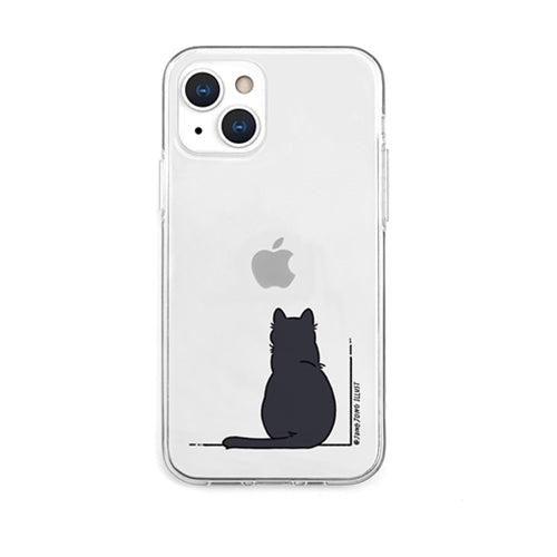 AKAN ソフトクリアケース for iPhone 13 KURONEKO AK20992i13