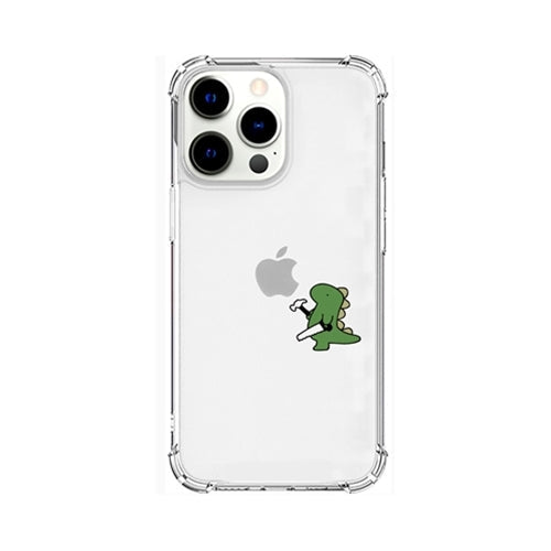 AKAN ソフトタフケース for iPhone 13 Pro おしごとザウルス―日曜大工 グリーン AK20996i13P