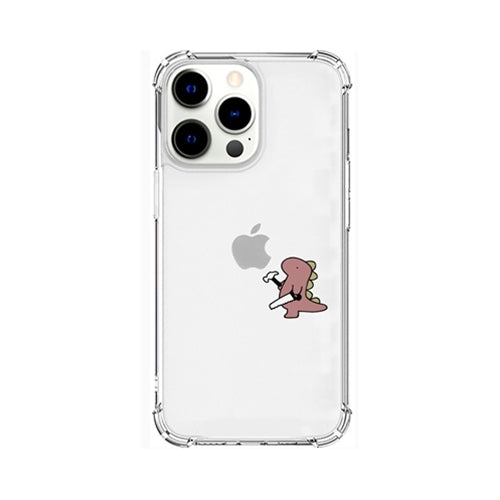 AKAN ソフトタフケース for iPhone 13 Pro おしごとザウルス―日曜大工 ピンク AK20997i13P