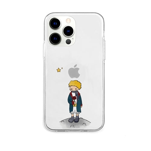 AKAN ソフトクリアケース for iPhone 13 Pro リトルプリンスとバラ AK21008i13P