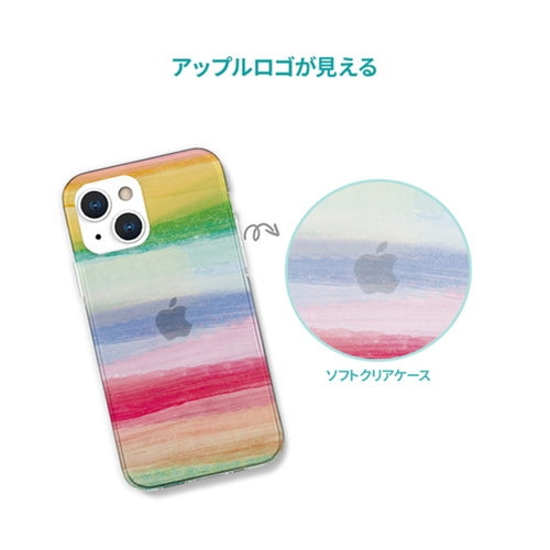 AKAN ソフトクリアケース for iPhone 13 Pro 海の波 ブルー AK21013i13P