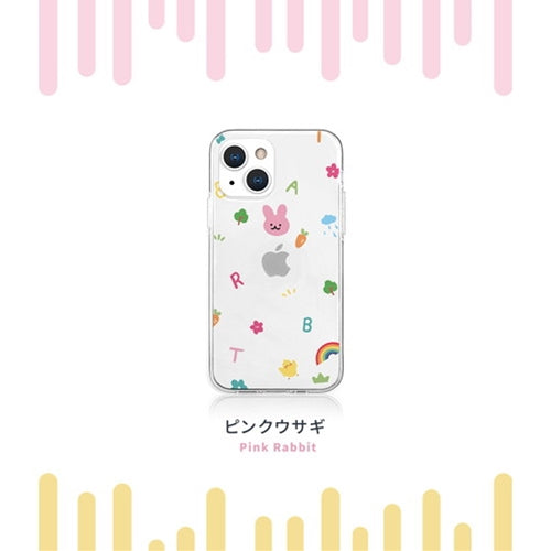 AKAN ソフトクリアケース for iPhone 13 Pro ピンクウサギ  AK21022i13P