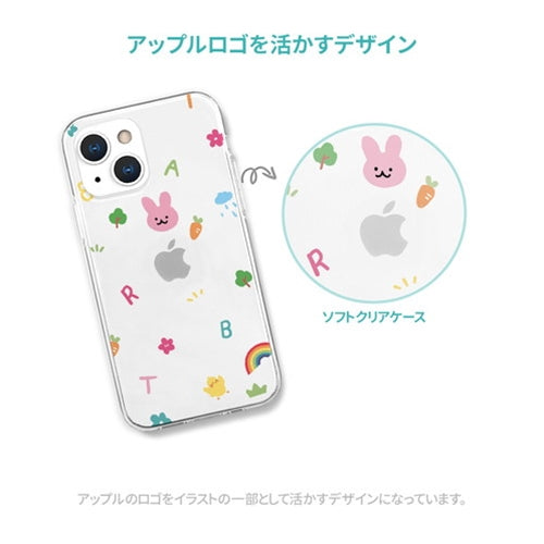 AKAN ソフトクリアケース for iPhone 13 Pro ピンクウサギ  AK21022i13P