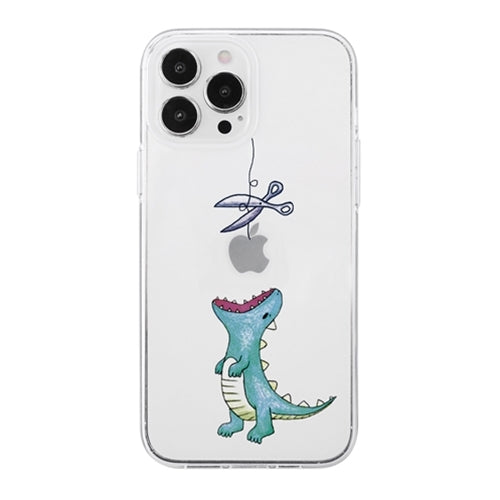 AKAN ソフトクリアケース for iPhone 13 Pro Max はらぺこザウルス グリーン AK21023i13PM