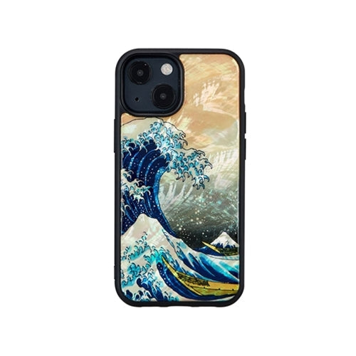 ikins 天然貝ケース for iPhone 13 mini 神奈川沖浪裏 I21033i13MN