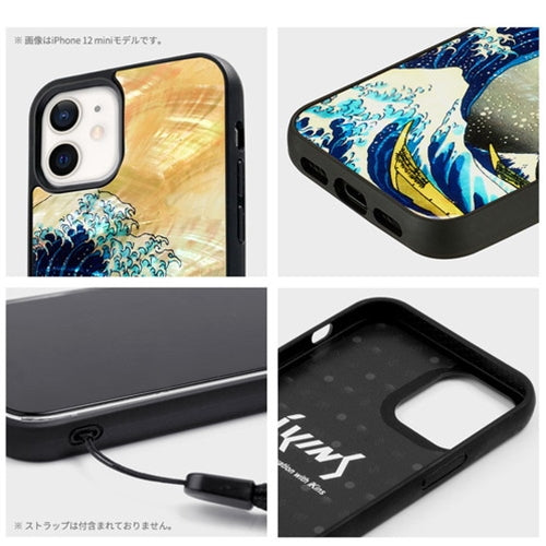 ikins 天然貝ケース for iPhone 13 mini 神奈川沖浪裏 I21033i13MN