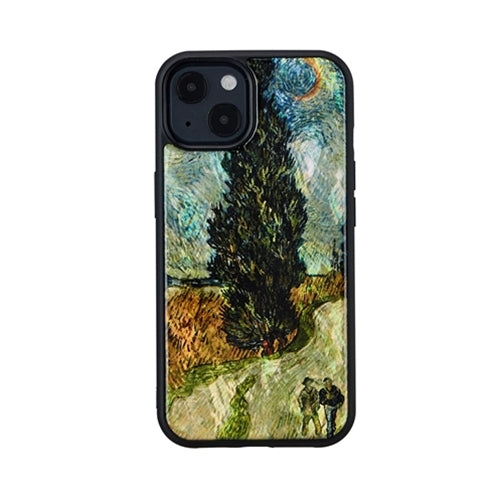ikins 天然貝ケース for iPhone 13 夜のプロヴァンスの田舎道 I21048i13
