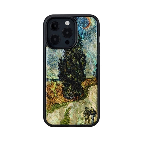 ikins 天然貝ケース for iPhone 13 Pro 夜のプロヴァンスの田舎道 I21065i13P